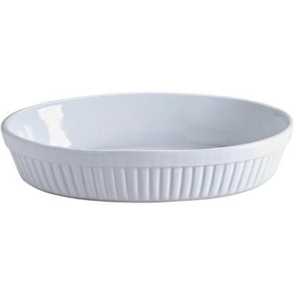 Plat de cuisson four CLASSIC 28 cm, ovale, blanc, grès, Mason Cash