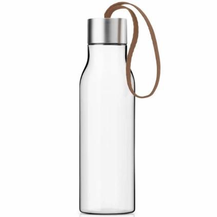 Bouteille d'eau 500 ml, sangle mocca, plastique, Eva Solo
