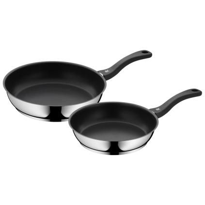 Ensemble de poêles DEVIL, set de 2 pc, argenté, acier inoxydable, WMF