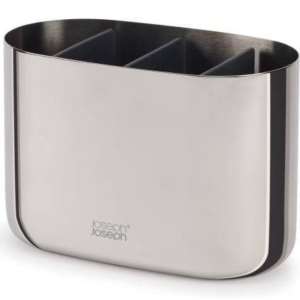 Verre porte brosse à dent EASYSTORE LUXE 70581 argent, acier inoxydable, Joseph Joseph
