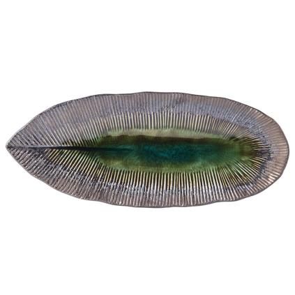 Plat de service MIDORI 32,5 x 13,5 cm, vert, céramique, MIJ