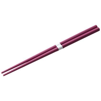 Baguettes 22,5 cm, prune / blanc, bambou, MIJ