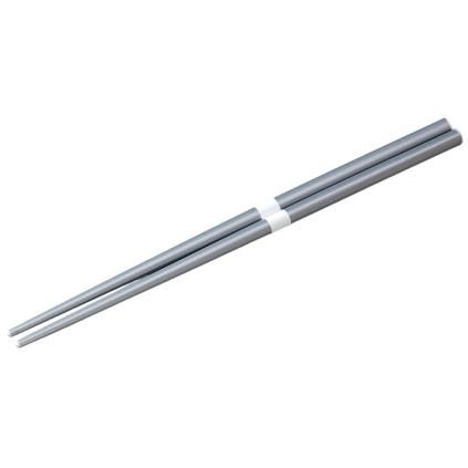 Baguettes 22,5 cm, argent / blanc, bambou, MIJ