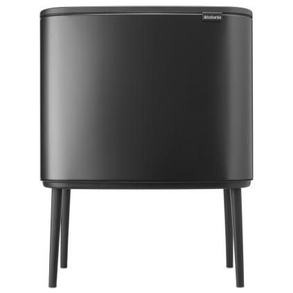 Poubelle à couvercle tactile BO TOUCH BIN 3x 11 l, gris confidentiel, acier, Brabantia