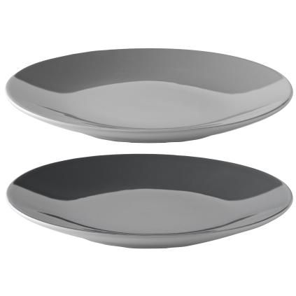 Assiette EMMA 22 cm, set de 2 pc, gris, grès, Stelton