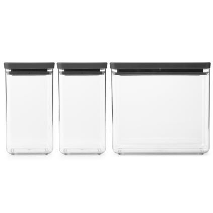 Boîte de conservation pour aliments TASTY PLUS, set de 3 pc, gris foncé, Brabantia