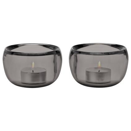 Photophore ORA 9 cm, set de 2 pc, fumée, verre, Stelton