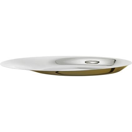 Plateau décoratif NORMAN FOSTER 46 cm, argent / or, acier inoxydable, Stelton