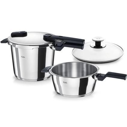 Autocuiseur VITAQUICK 3,5 l + 6,5 l + couvercle en verre, set de 3 pc, Fissler