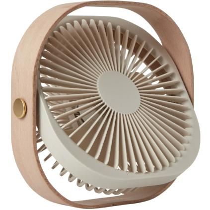 Ventilateur portable FANTASTIC 20 cm, beige, bois, Printworks