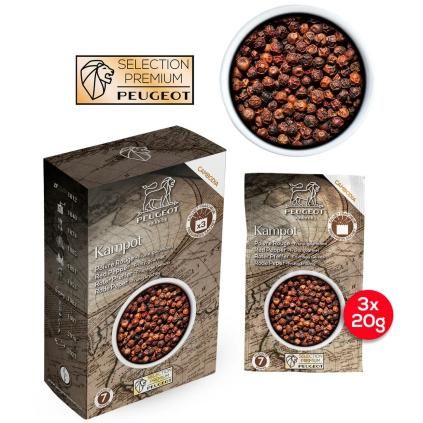 Piment rouge KAMPOT PREMIUM 3 x 20 g, Peugeot