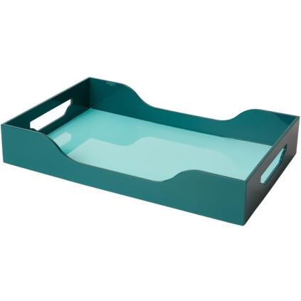 Plateau décoratif SWELL 42 cm, turquoise, bois, Printworks