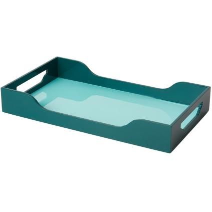 Plateau décoratif SWELL 34 cm, turquoise, bois, Printworks
