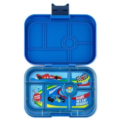 Lunchbox ORIGINAL 6 625 ml, bleu foncé / voitures de course, plastique, Yumbox
