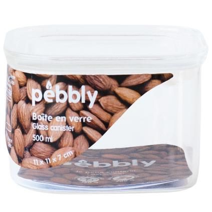 Bocal de rangement PKV-043 500 ml, verre, Pebbly