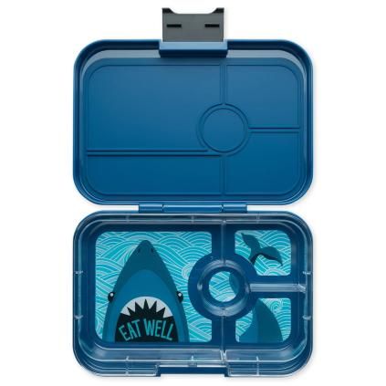 Lunchbox TAPAS XL 4 1 l, bleu foncé / requin, plastique, Yumbox