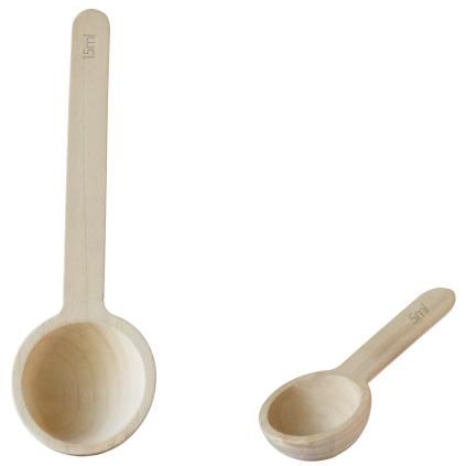 Cuillères à mesurer NBA226, set de 2 pc, bois, Pebbly