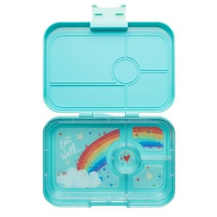 Lunchbox TAPAS XL 4 1 l, turquoise / arc-en-ciel, plastique, Yumbox