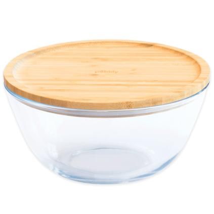 Boîte de conservation pour aliments PKV-013 2,6 l, verre / bambou, Pebbly