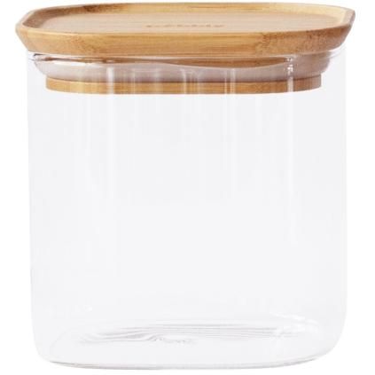 Boîte de conservation pour aliments PKV-005 800 ml, verre / bambou, Pebbly