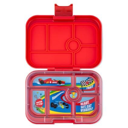 Lunchbox ORIGINAL 6 625 ml, červená / voitures de course, plastique, Yumbox