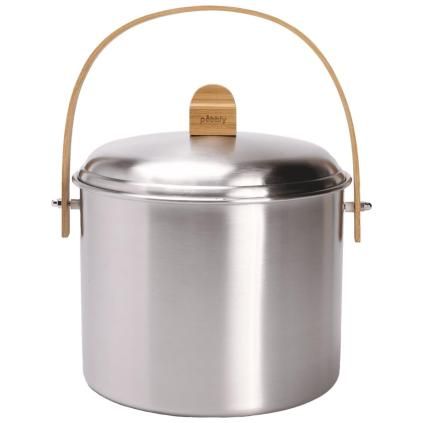 Composteur NBA233 7L, Argent, Acier / Bambou, Pebby