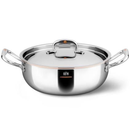 Cocotte basse CON CUORE 24 cm, argent, cuivre, Ruffoni