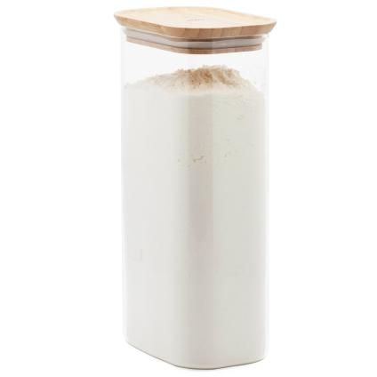 Bocal de rangement PKV-069 1,8 l, verre / bambou, Pebbly