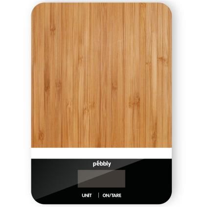 Balance de cuisine digitale PEB-BRN 23 cm, noir, bambou, Pebbly