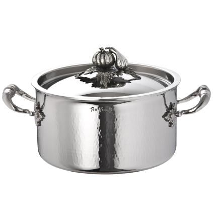 Faitout OPUS PRIMA 20 cm, décor citrouille, argent, acier inoxidable, Ruffoni