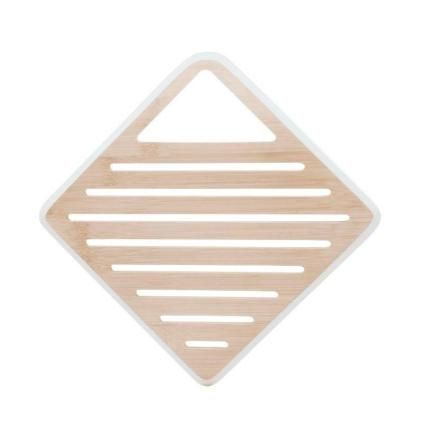 Dessous de plat NBA234 20 cm, blanc, bambou, Pebbly