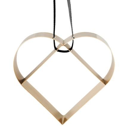 Décoration de Noël FIGURA 9 cm, coeur, laiton, acier inoxydable, Stelton