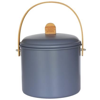 Composteur NBA196 7 l, bleu, acier / bambou, Pebby