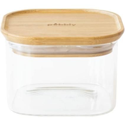 Bocal de rangement PKV-042 500 ml, verre / bambou, Pebbly