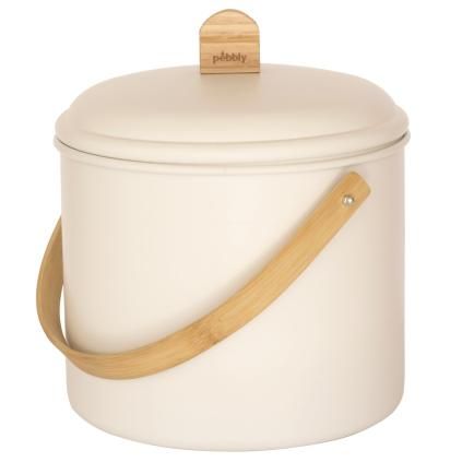 Composteur NBA167 7 l, crème, acier / bambou, Pebby