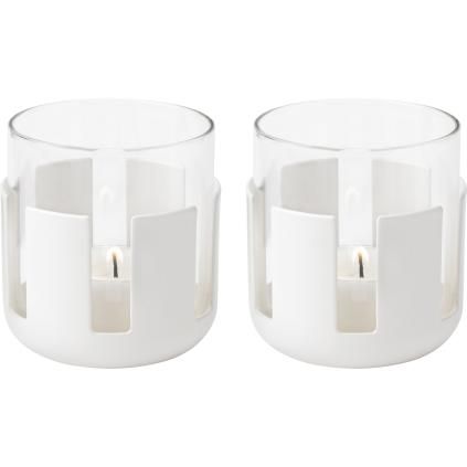 Photophore LUNA 7 cm, blanc doux, acier inoxydable / verre, Stelton