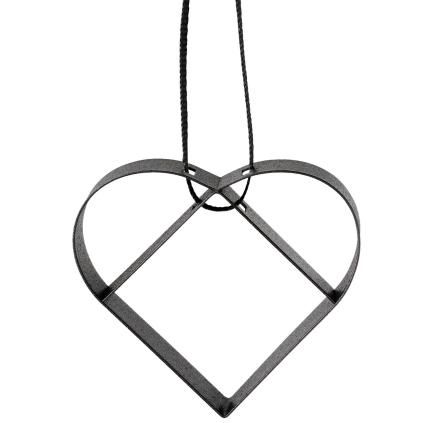 Décoration de Noël FIGURA 5 cm, coeur, noir doux, acier inoxydable, Stelton
