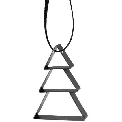 Décoration de Noël FIGURA 5,5 cm, arbre de Noël, noir doux, acier inoxydable, Stelton