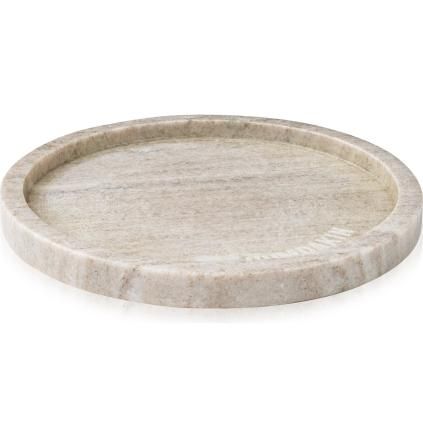 Plateau décoratif 22 cm, gris, marbre, Humdakin