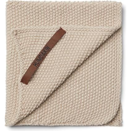 Torchon 28 x 28 cm, beige, coton, Humdakin