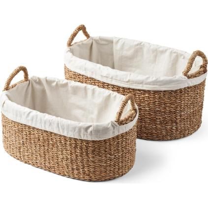 Bac à linge WICKER, set de 2 pc, sea grass, Humdakin