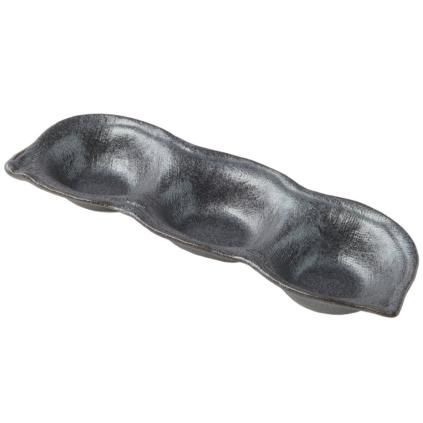 Coupelle à sauce TRIPLE POD 3 x 40 ml, noir, céramique, MIJ