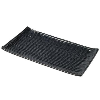 Plat de service CONTOUR 24 x 15 cm, noir, céramique, MIJ