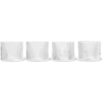 Verre à eau RIPPLE 200 ml, set de 4 pc, clair, ferme LIVING