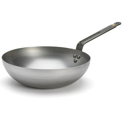 Wok MINERAL B 28 cm, argent, acier, de Buyer