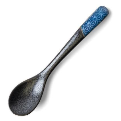 Cuillère de table ASANOHA 12,5 cm, indigo, céramique, MIJ