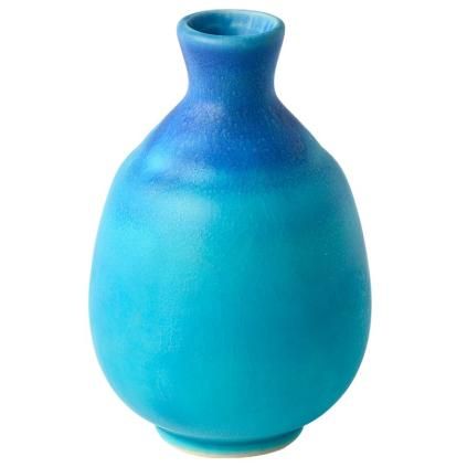 Bouteille de sake TURQUOISE, bleu, céramique, MIJ