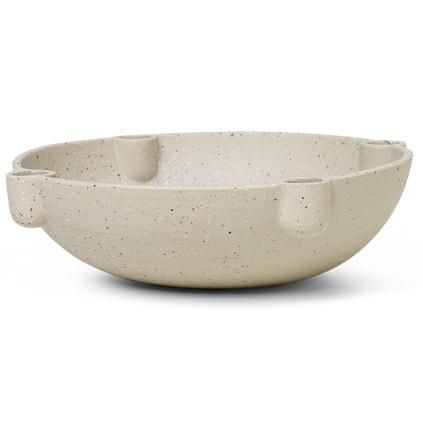 Bougeoir BOWL 27 cm, sable, grès, ferme LIVING