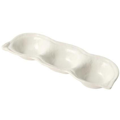Coupelle à sauce TRIPLE POD, blanc, céramique, MIJ