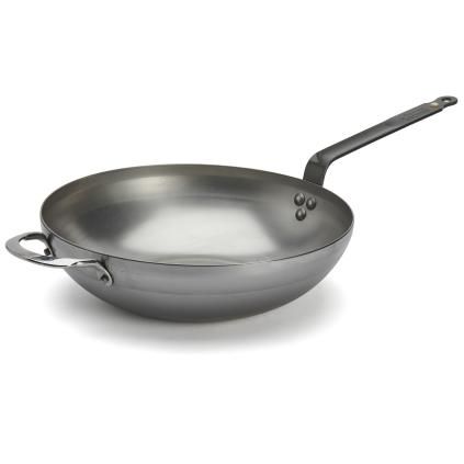 Wok MINERAL B 32 cm, argent, acier, de Buyer